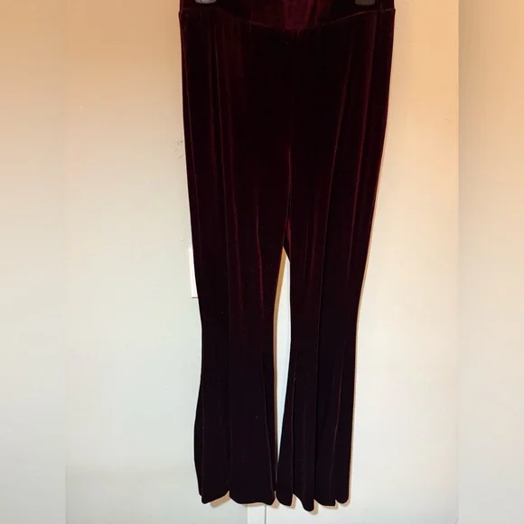 NWOT Nasty Gal Burgundy Boot Cut Flare Pants - Picture 4 of 5